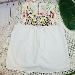 J. Crew Embroidered Floral Top size 4